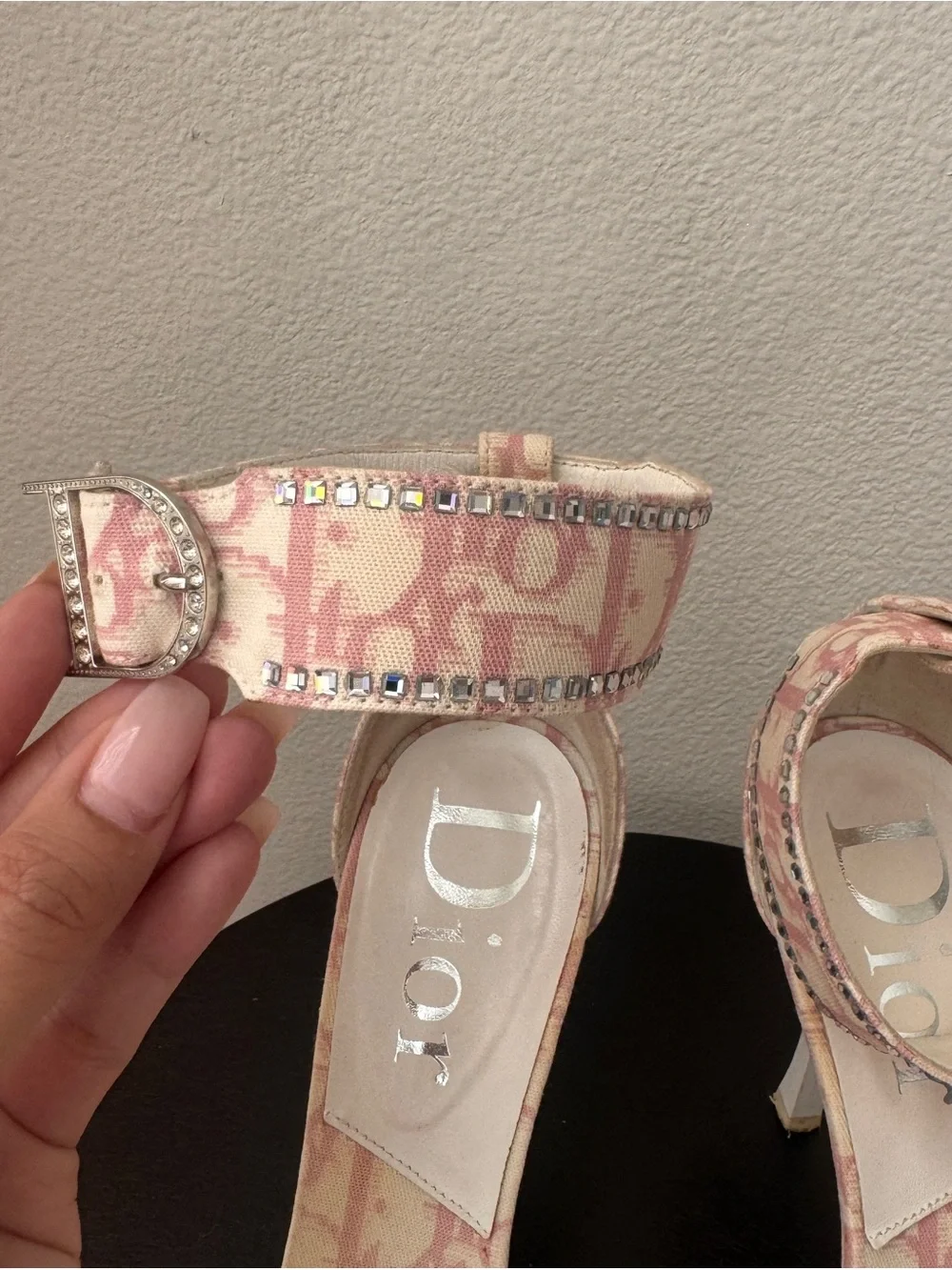 Authentic DIOR MONOGRAM GIRLY HEELS 38